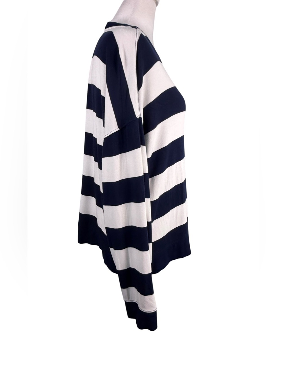 Alter’d State Navy Ivory Striped Oversized Top Medium Coastal Preppy - Picture 4 of 14